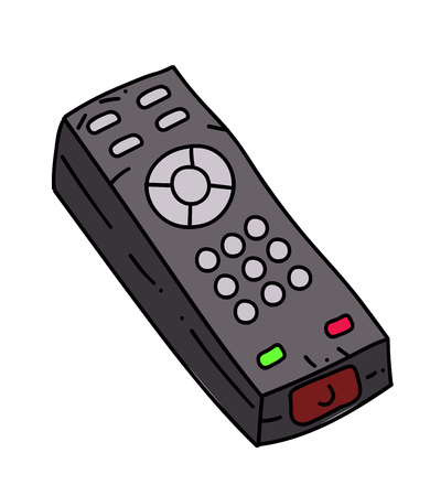 Remote control cartoon hand drawn imageのイラスト素材
