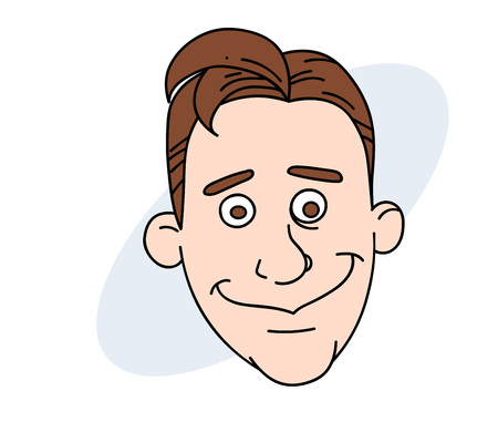 Funny european man face Vector illustration.のイラスト素材
