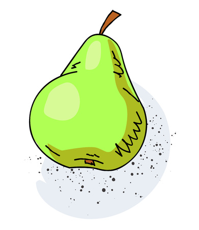 Pear cartoon hand drawn imageのイラスト素材