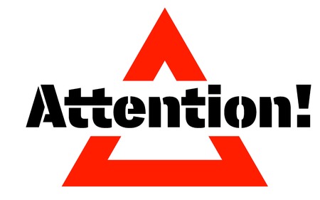 ATTENTION sticker. Authentic design graphic stamp. Original seriesのイラスト素材