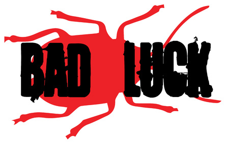 BAD LUCK sticker. Authentic design graphic stamp.