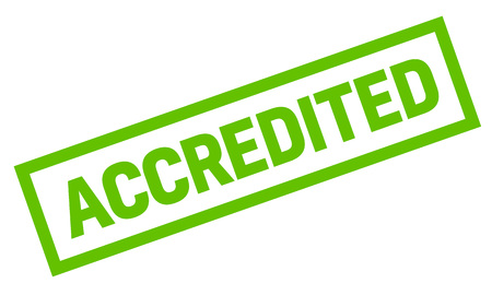 Accredited sticker. Authentic design graphic stamp. Original seriesのイラスト素材