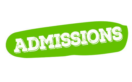ADMISSIONS sticker. Authentic design graphic stamp. Original seriesのイラスト素材