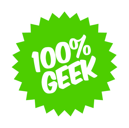 100 percent geek sticker. Authentic design graphic stamp.のイラスト素材