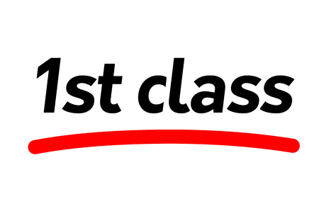 First class sticker. Authentic design graphic stamp.のイラスト素材