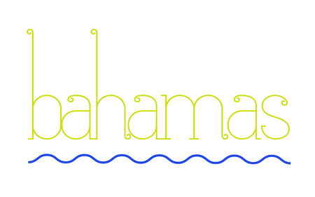 BAHAMAS sticker. Authentic design graphic stamp. Original seriesのイラスト素材