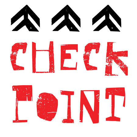 Checkpoint sticker. Authentic design graphic stamp. Original seriesのイラスト素材