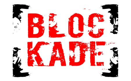 Blockade sticker. Authentic design graphic stamp. Original seriesのイラスト素材