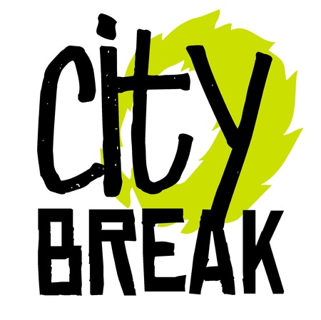 City break sticker. Authentic design graphic stamp. Original seriesのイラスト素材