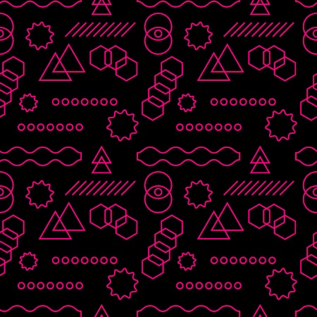 Abstract mechanism funny shapes seamless pattern. For print, fashion design, wrapping, wallpaperのイラスト素材