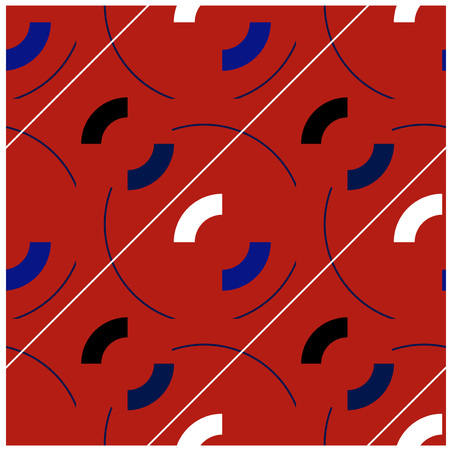 Circles and diagonal lines seamless pattern. Design for print, fabric, textile. Seamless wallpaper.のイラスト素材