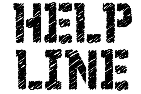 Help Line typographic stamp. Typographic sign, badge or icon.のイラスト素材