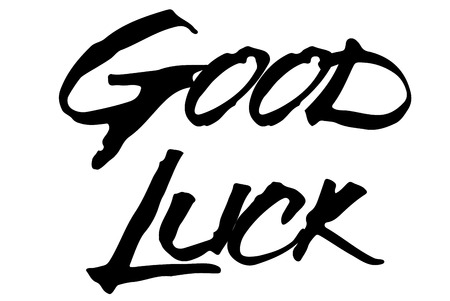 Good Luck stamp. Typographic sign, stamp or logoのイラスト素材