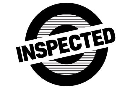 Inspected typographic stamp. Typographic sign, badge or iconのイラスト素材
