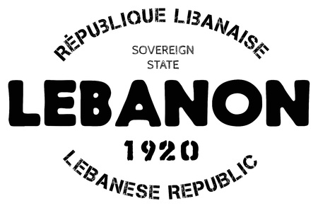 Lebanon	 typographic stamp. Typographic sign, badge or logoのイラスト素材