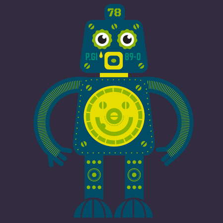 Robot illustration outline designのイラスト素材