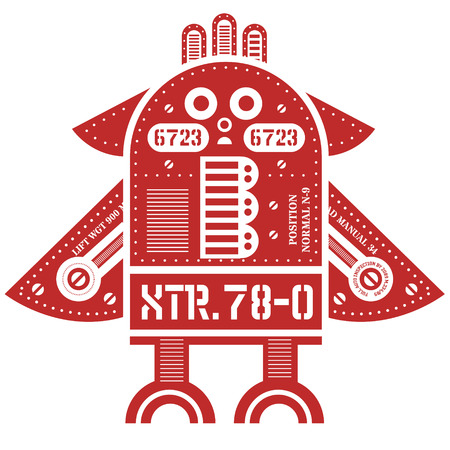 Flying robot illustration designのイラスト素材