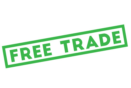 Free Trade stamp. Typographic sign, stampのイラスト素材