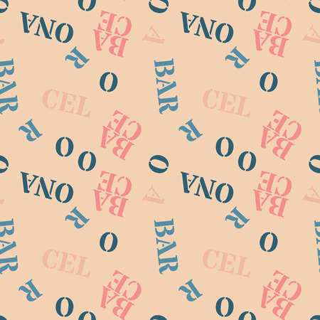 Word Barcelona arranged in a creative pattern. Digital design for print, fabric, fashion or presentation.のイラスト素材