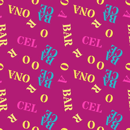 Word Barcelona arranged in creative pattern. Digital design for print, fabric, fashion or presentation.のイラスト素材