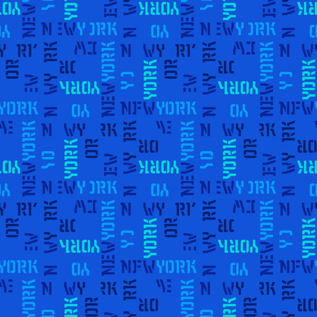 New York  in text seamless pattern. Creative design for various ideas with blue background.のイラスト素材