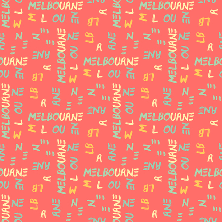 Melbourne seamless pattern. Creative design for various backgrounds.のイラスト素材