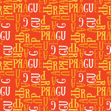 Prague
 seamless pattern. Autentic artistic design for background.のイラスト素材