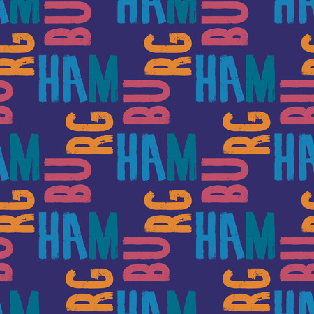 Hamburg seamless pattern. Authentic artistic design for background.のイラスト素材