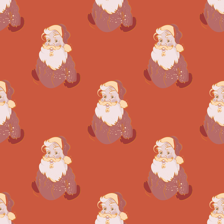 Santa christmas seamless pattern. Cartoon style pattern design.のイラスト素材