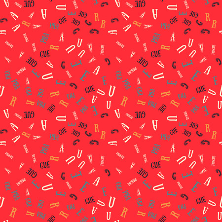 Prague creative pattern. Digital design for print, fabric, fashion or presentation.のイラスト素材