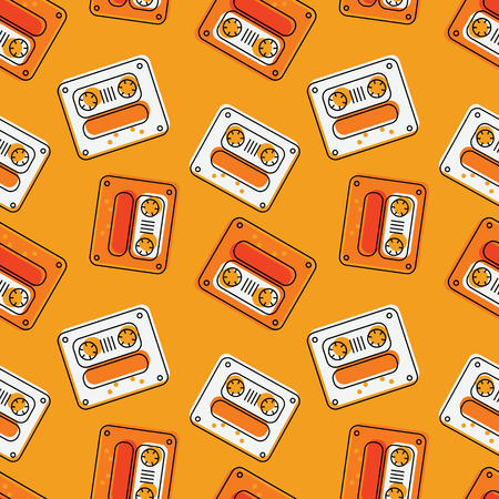 Funky tape mix seamless pattern. Authentic design for digital and print media.のイラスト素材