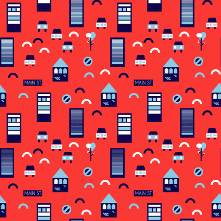 Street illusion seamless pattern. Suitable for screen, print and other media.のイラスト素材