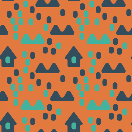 Nordic village seamless pattern suitable for screen, print and other media.のイラスト素材