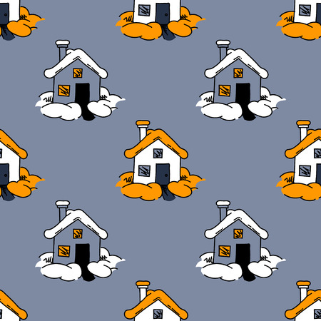Home sweet home seamless pattern. Original design for print or digital media.のイラスト素材