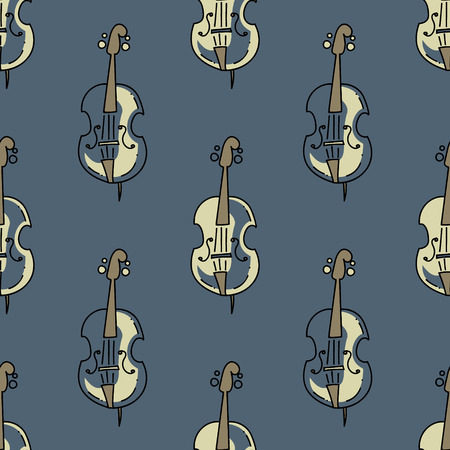 Violin seamless pattern. Original design for print or digital media.のイラスト素材