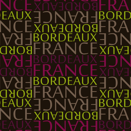 Bordeaux, France seamless pattern, typographic city background textureのイラスト素材