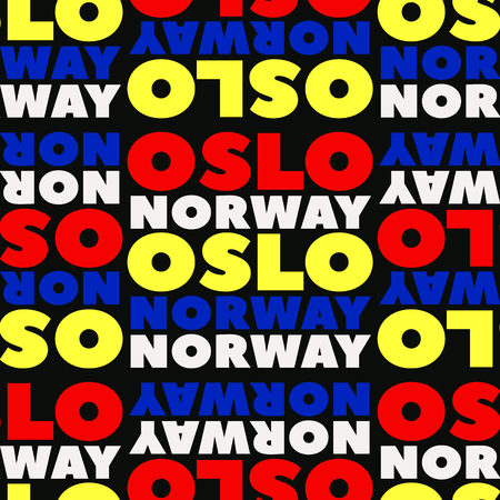 Oslo, Norway seamless pattern, typographic city background textureのイラスト素材