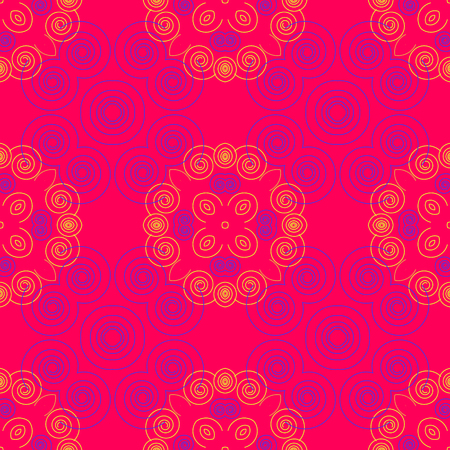 Geometric swirls intricate seamless pattern, abstract colorful background, texture.のイラスト素材