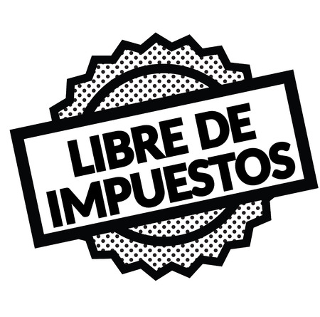 tax free bl ack stamp in spanish language. Sign, label, sticker.のイラスト素材