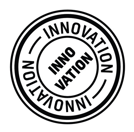 innovation rubber stamp black. Sign, label stickerのイラスト素材