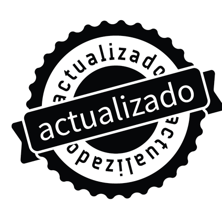 upgraded black stamp in spanish language. Sign, label, stickerのイラスト素材