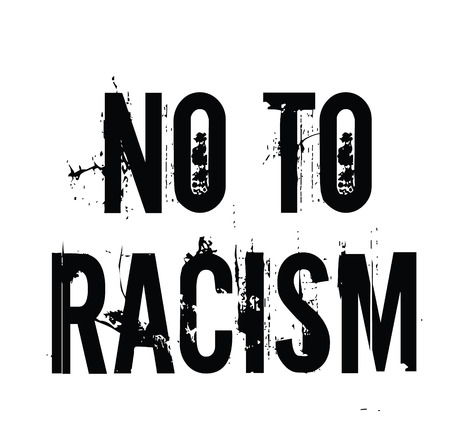 no to racism black stamp on white background. Sign, label, sticker.のイラスト素材