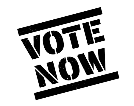 vote now stamp on white background. Sign, label, sticker.のイラスト素材