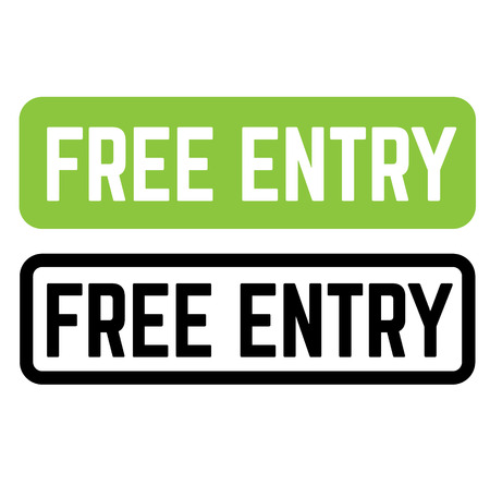free entry stamp on white background. Sign, label, sticker.のイラスト素材