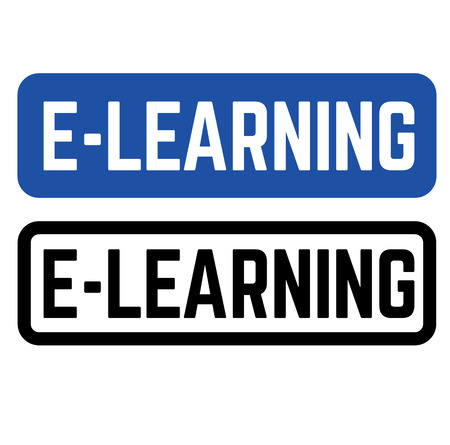 e learning stamp on white background. Sign, label, sticker.のイラスト素材