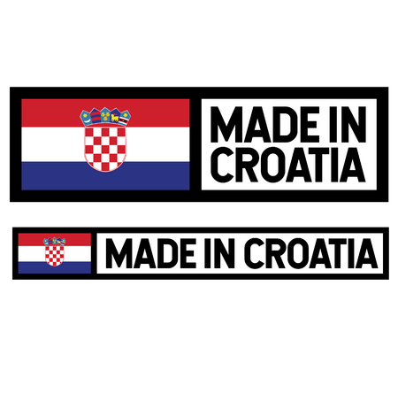 Made in Croatia product label isolated on white background.のイラスト素材