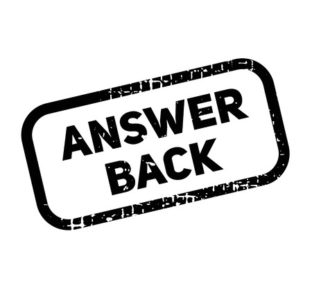 answer back advertising sticker, label, stamp on whiteのイラスト素材