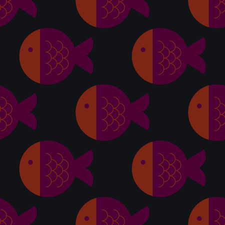 Fish geometric pattern. Simple colour design, easy to recolor.のイラスト素材