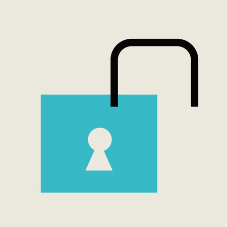 Unlocked icon. Vintage colour series.のイラスト素材