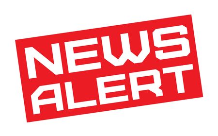 News alert typographic sign. Mosern black and red stamp.のイラスト素材